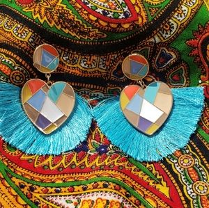 Asymmetric frill earrings$10 or buy two for $15